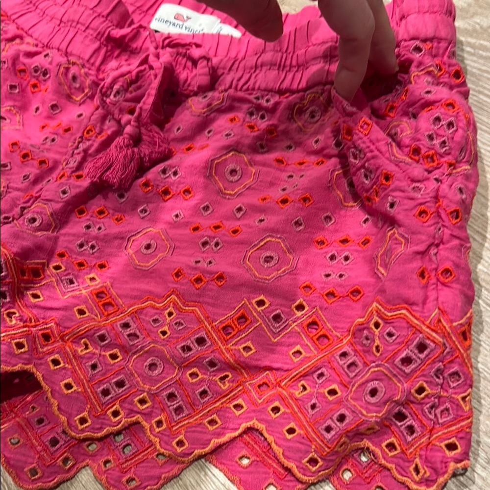 Pink Embroidered Eyelet Shorts - Picture 3 of 4